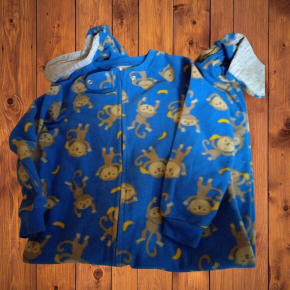 CARTER'S BOYS SIZE 4 LONG SLEEVE ONE PIECE FOOTED PAJAMA LOT OF 2 (L28) - Picture 3 of 3